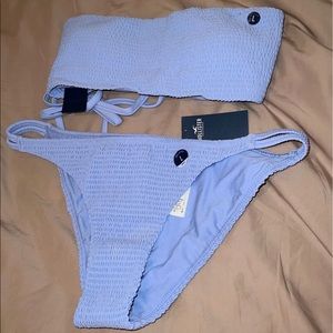 Hollister Light blue smocked bikini set